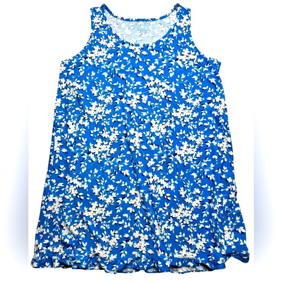 Draper James Dresses & Skirts - Draper James Floral Ruffle Hem Dress Blue White L/XL